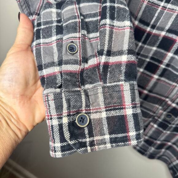 Jachs XL Men's Brawny Plaid‎ Heavyweight Button Front Flannel Shirt Outdoors - Picture 6 of 12